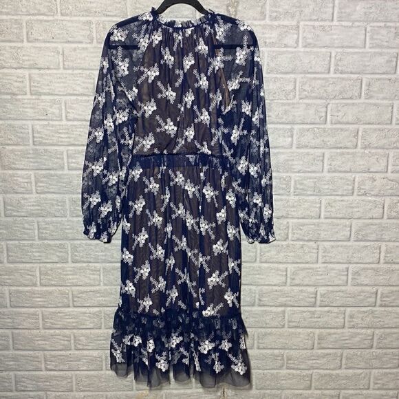 NWT MSRP $398 BCBGMaxAzria Daisy Mesh Dress Women's Size Large - Picture 10 of 13